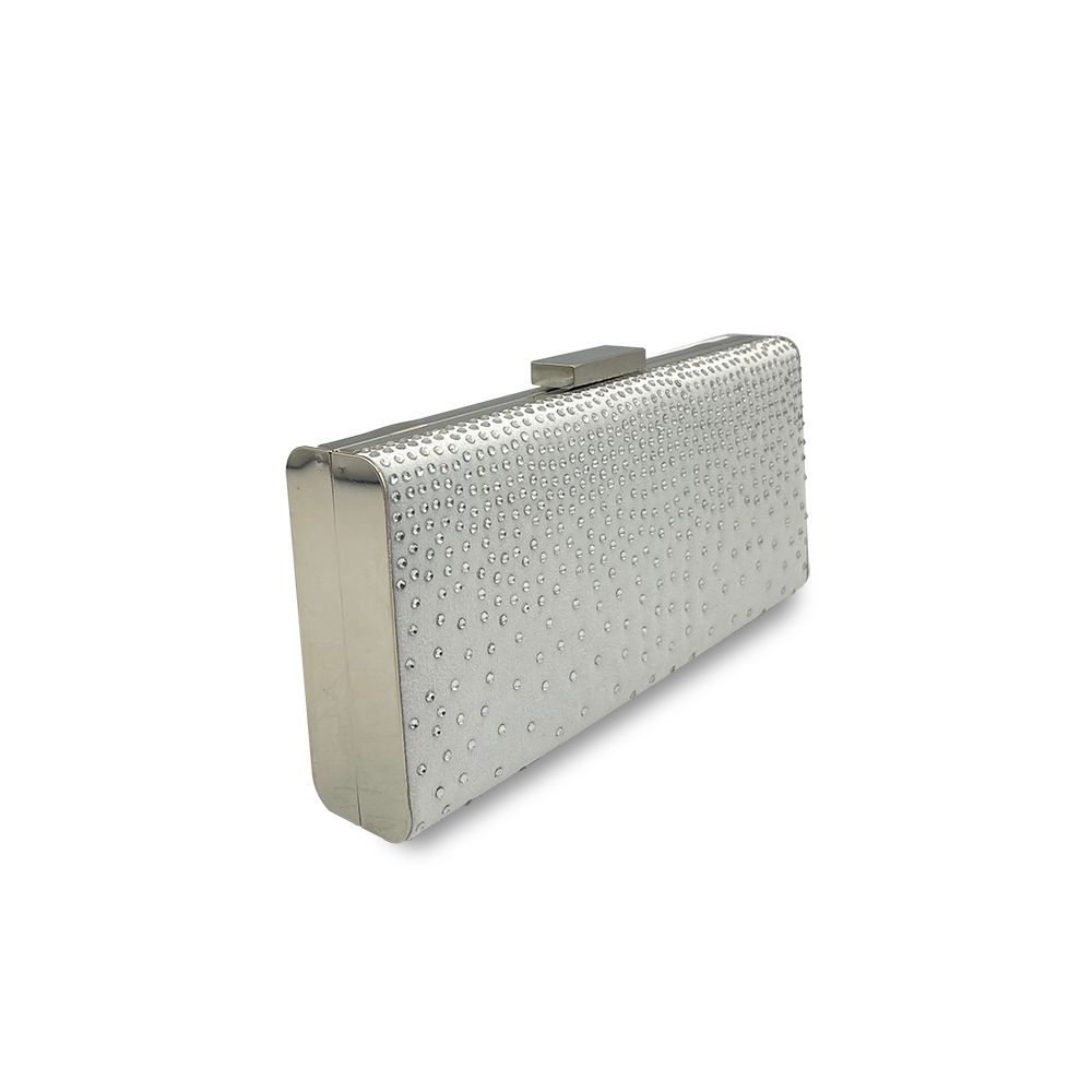 Witte Glamour enveloptas versierd met ronde bolletjes, zijaanzicht