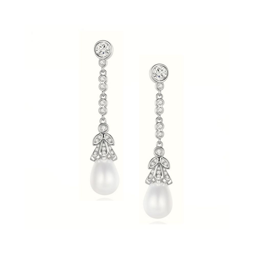 Vintage parel oorbellen met kristallen