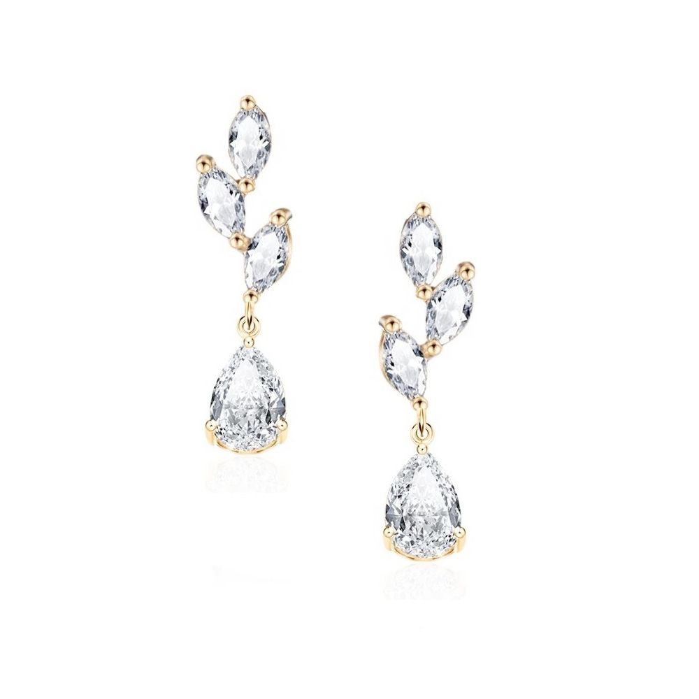 Druppel ketting – oorbellen set met zirkonia kristallen