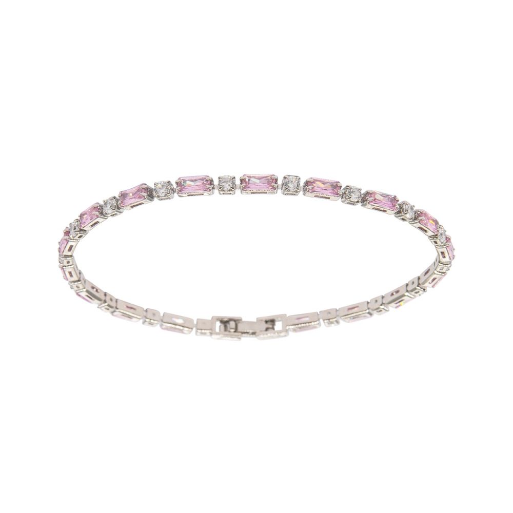 Schakelarmband zirkonia en geslepen kristallen