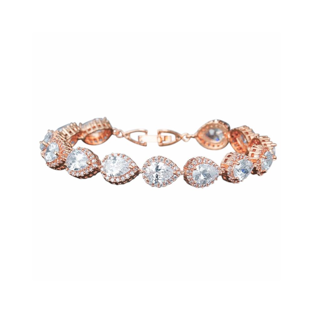 Glamour armband met druppel kristallen en zirkonia