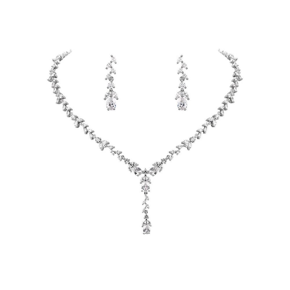 Glamour sieraden set in druppelvorm, met kristallen