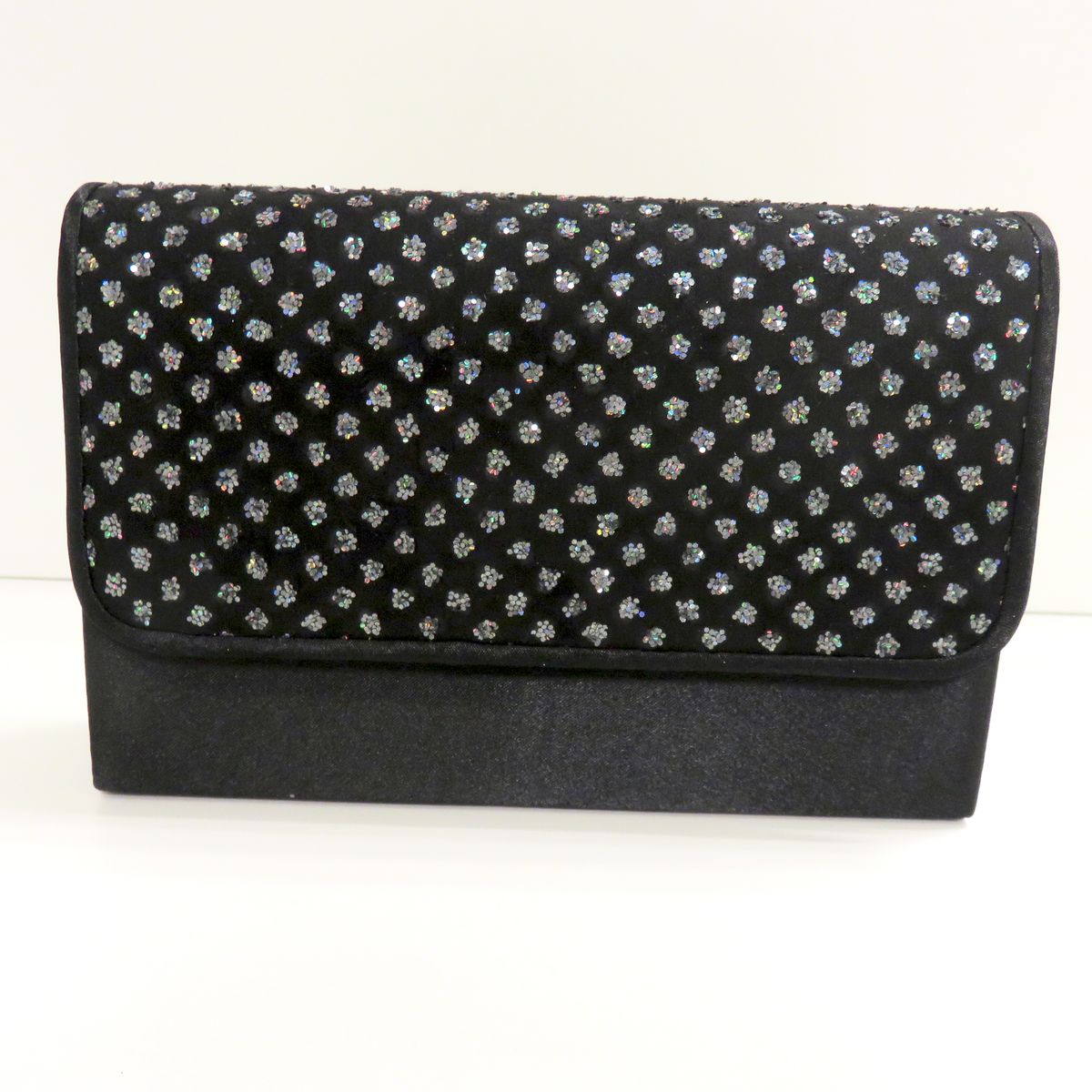Zwarte party clutch met glitters
