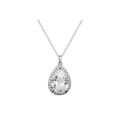 Elegante ketting met zirkonia kristallen druppel