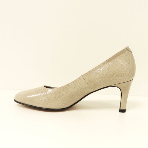 Gala schoen met korte hak met fijne kroko print