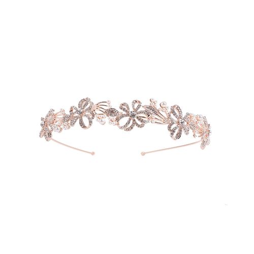 Haarband met stralende kristallen en parels, vooraanzicht