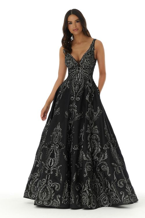 A-lijn zwarte bruidsjurk met een designers look