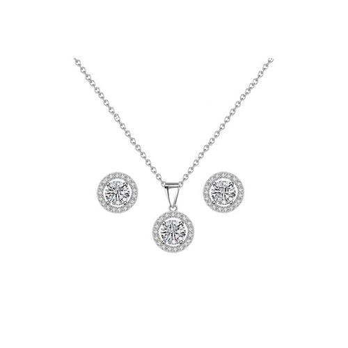 Klassieke sieraden set met ronde hanger en oorbellen