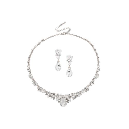 Klassieke stijl sieraden set met glas geslepen kristallen