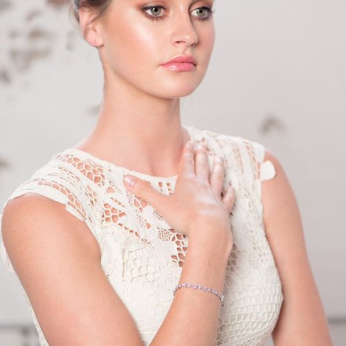 Rosegoud armband met kleine strass steentjes