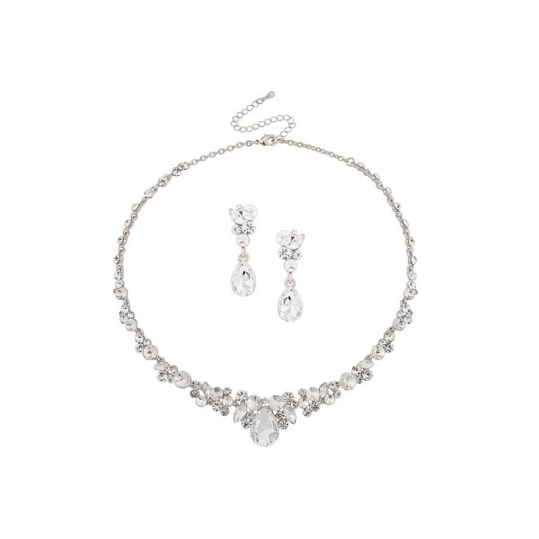 Klassieke stijl sieraden set met glas geslepen kristallen