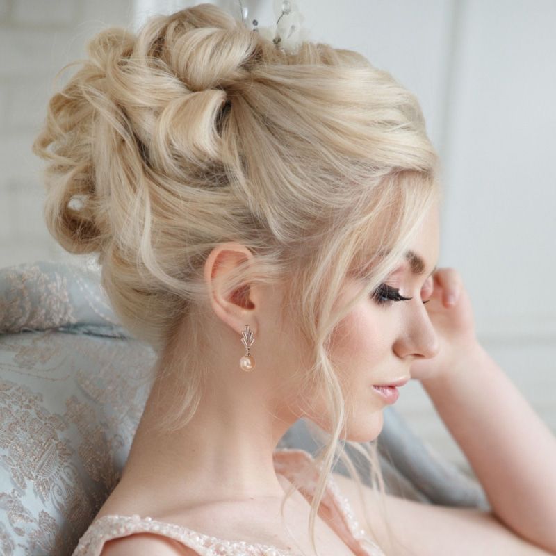 Gatsby stijl pareloorbellen met zirkonia kirstallen