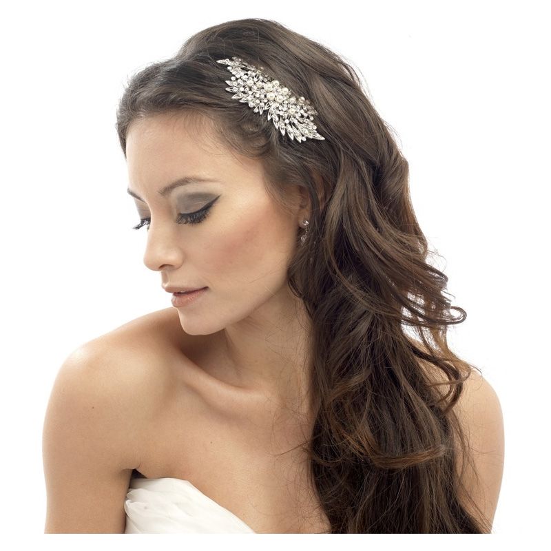 Glamour haarkam met parels en kristallen