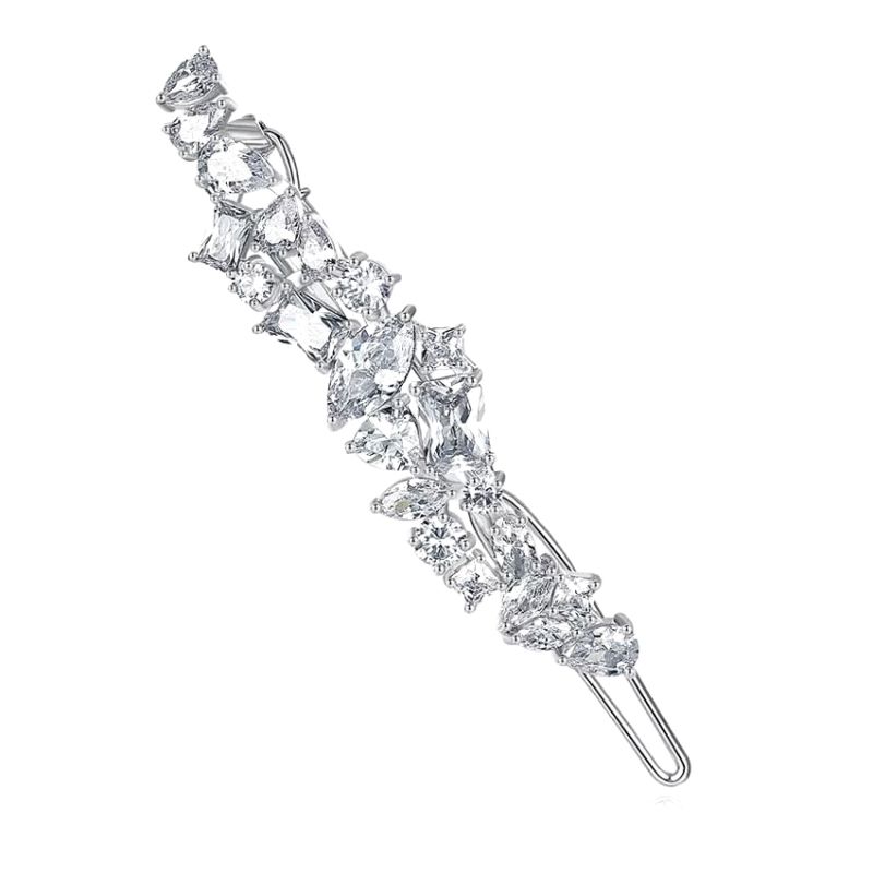 Vintage haarclip met heldere zirkonia kristallen