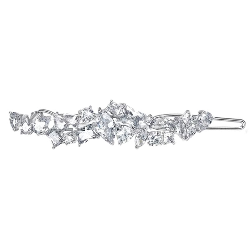 Vintage haarclip met heldere zirkonia kristallen