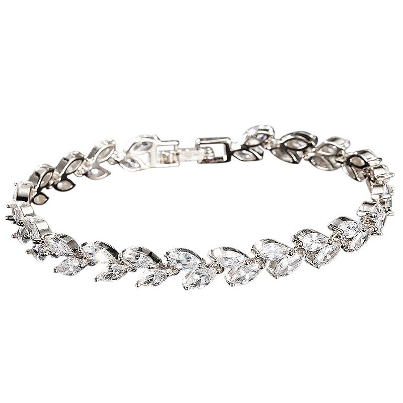 Laurierkrans armband met zirkonia kristallen